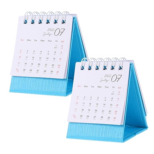 Lurrose 2 Stück Einfacher Mini Tischkalender Adventskalender Für Schreibtisch Tisch Tragbarer Tisch Desktop Kalender Kleiner Büro Schreibtisch Tischplatte Staffelei von Lurrose