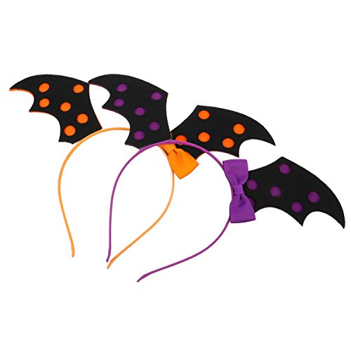 Lurrose 2 Stück Fledermaus Ohr Stirnband Halloween Fledermaus Flügel Haarband Kopfbedeckung Haarschmuck für Erwachsene Kinder von Lurrose