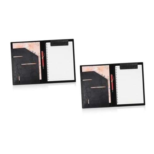 Lurrose 2 Stück Ordnerschiene Notizblöcke Binder Clips Business Ordner Für Frauen Still Klemmbrett Portfolio Ordner Organizer Faltbares Klemmbrett Notizblock Halter Pad Folio Für von Lurrose