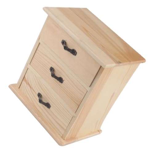 Lurrose 2 Stück Schreibtisch Puppenhaus Holz Kommode Organizer Holzschubladen Holz Aufbewahrungsschubladen Holz Schreibtisch Organizer Schreibtisch Schubladen von Lurrose