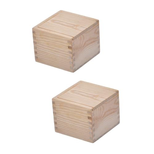 Lurrose 2 Stück Verpackung Holzkiste Dekorative Quadratische Vasen Schmuckvitrine Schmuck Organizer Tablett Teetassenhalter Teetassen Aufbewahrung Teetasse von Lurrose