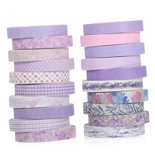 Lurrose 20 Rollen Dünnes Handband Papier Klebeband Wickelband Farbiges Band Dekorative Papierbänder Farbiges Abdeckband Scrapbook-klebebänder Selber Machen Bastelband Japanisches Papier von Lurrose