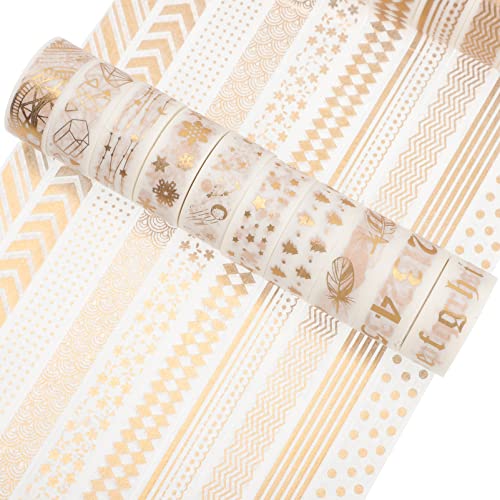 Lurrose 20 Rollen Scrapbooking-Klebeband aus Gold the washi tape bastelmaterial Klebebandrolle Goldprägeband Planer-Aufkleber Pastell Bastelband selbstklebende DIY-Klebebänder Papier von Lurrose