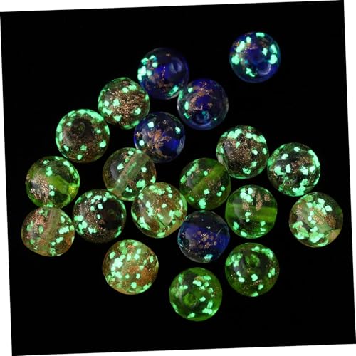 Lurrose 20 Stk fluoreszierende Perlen runde Buchstabenperlen Zwischenperlen vergoldet Sicherungsperlen Bretter Strudel schmuckwerkzeuge beads for jewellery Schmuckperlen runde Glasperlen von Lurrose