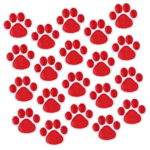 Lurrose 20 Stück Aufnäher Hundepfoten Applikation Hunde Nähmotiv Hosenpfotenabdruck Hunde Fußmatte Pfoten Nähmaterial Hundeschuh Doggy Paw Print Dekoration Stickapplikation von Lurrose