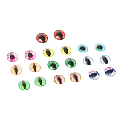 Lurrose 20 Stück Edelstein Simulationsgläser Cabochon Charms Kuppel Schmuckherstellung Augen Puppen Cabochons Runde Edelstein Patches Snap Schmuckanhänger Bastel Gadgets Zubehör von Lurrose