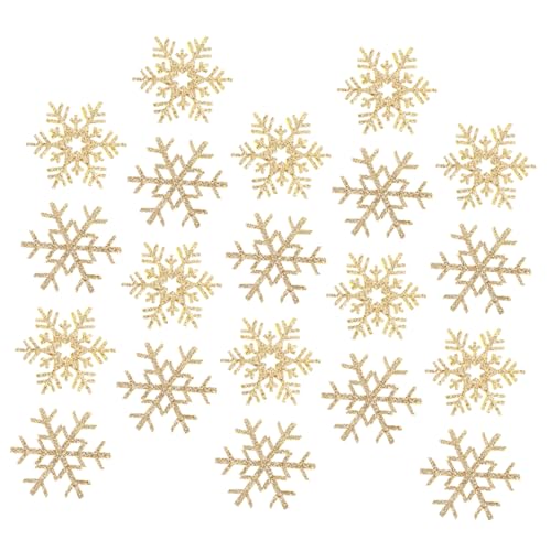 Lurrose 20 Stück Handgefertigte Haar Accessoires Materialien Winter Accessoires Winterdekoration Schneeflocke Zum Aufnähen Schneeflocken Ornamente Bestickte Aufnäher Stoffaufnäher von Lurrose