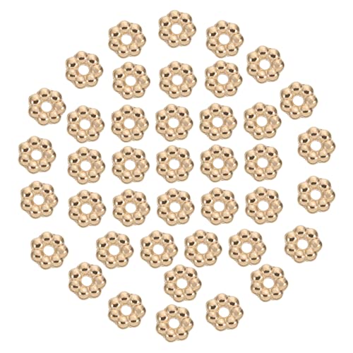 Lurrose 2000 Stk Blumenperlen Aus Kunststoff Edelstein Perlen Für Die Herstellung Von Armbändern Schmuck Abstandsperlen Bead Spacer Charms Reize Geformte Perlen Zarte Perlen Plastik Golden von Lurrose