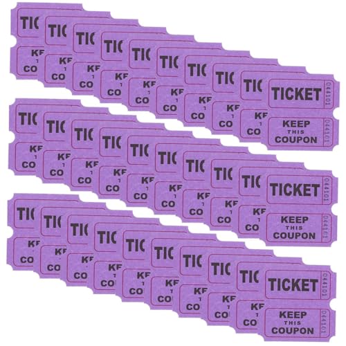 Lurrose 200St Los Gewinnspiel-Ticket Veranstaltungsticket Partytickets Ziehungstickets Unterhaltungsticket Partykarten Tickets Etiketten Eintrittskarten für den Unterricht Papier Violett von Lurrose