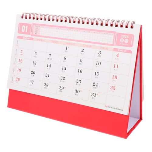 Lurrose 2025 Jahr Der Schlange Tischkalender Tischplaner Büro Desktop Kalender Staffelei Tischkalender Akademisches Jahr Kalender Tagesplaner Kalender Büro Schreibtischdekoration Rotes von Lurrose