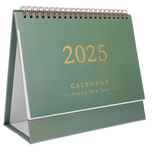 Lurrose 2025 Schreibtisch-bürokalender Monatsplaner Desktop-kalender Monatskalender Für Den Täglichen Gebrauch Tagesordnung Kalender Mini-tischkalender Staffelei Kalender Dark Green Papier von Lurrose