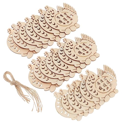 Lurrose 20Pcs Hase selber machen Maschendraht für Blumenarrangements Hühnerhandwerk lustiges Huhn Hühnerspielzeug DIY Huhn Dekoration Holzhuhn zum Basteln Osterdeko aus Holz hölzern Beige von Lurrose