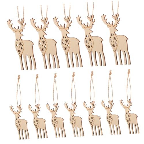 Lurrose 20St Anhänger zeichnen leere Weihnachtsanhänger leere Untersetzer zum Basteln weihnachstbaumschmuck weihnachtbaumschmuck zarter Weihnachtsanhänger Graffiti-Holzspäne Hanfseil Beige von Lurrose