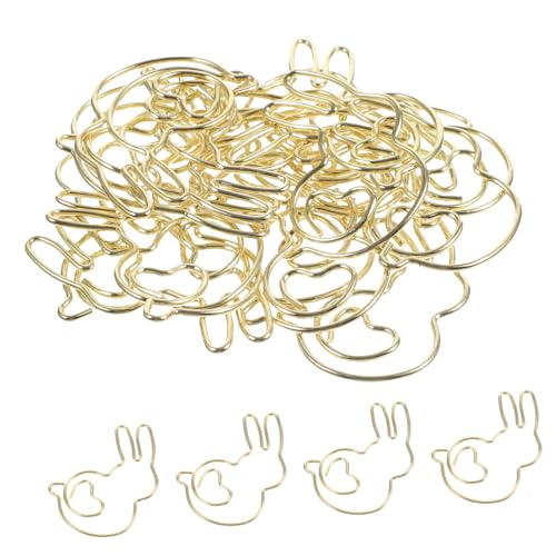 Lurrose 20St Büroklammer geldumschläge umschlag aktenhefter Kaninchenklammern papierklemmen paper clip Schreibtischzubehör für Studenten Kleinunternehmensbedarf Datei-Clip Metall Golden von Lurrose