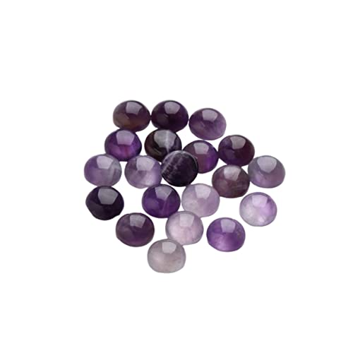 Lurrose 20St Edelsteinglas bastelmaterial bastel materialien Halbedelsteine, runde Perlen Edelsteine ​​zum Basteln lila Jade Schmuck Zeit Accessoires lila Kristall-Cabochons Violett von Lurrose