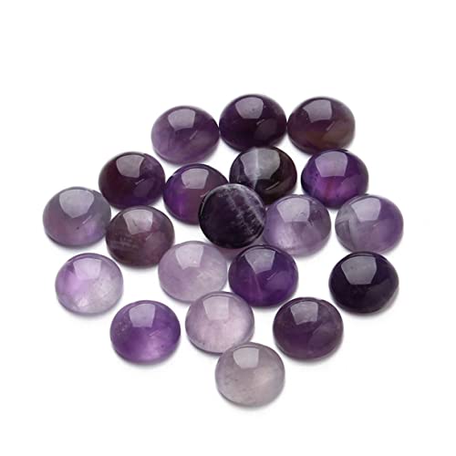 Lurrose 20St Edelsteinglas lila Jade-Cabochon lila schmuck Perlen zur Schmuckherstellung runder loser Edelstein Zeitsteinzubehör zum Selbermachen Schmuck Zeit Accessoires Violett von Lurrose