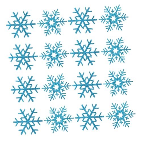 Lurrose 20St Handgefertigte Materialien für Haaraccessoires Dekorative Stoffteile Applikationen für Kleidung winter dekoration Schneeflocken-Patches aufnähen Schneeflocken-Applikation Blue von Lurrose