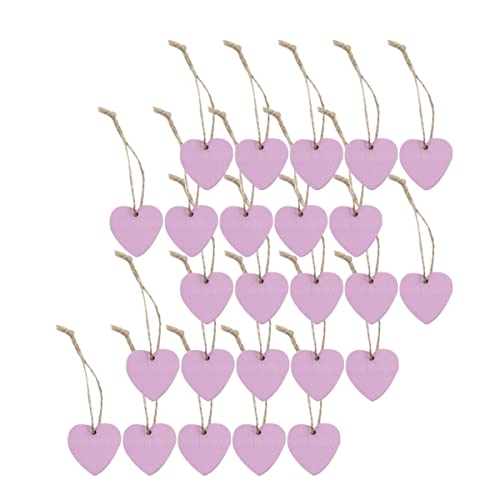 Lurrose 20St Herzschmuck wohnaccessoires bastelzeug liebstöckel party decoration dekoration party Mini-Etiketten Bücherregal- Konfetti-Herzen holzhandwerk dekorationen Bambus Violett von Lurrose