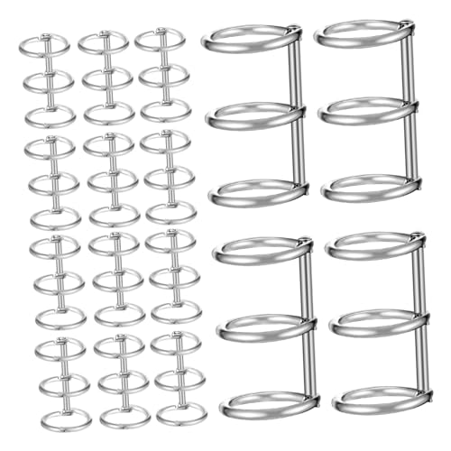 Lurrose 20St Kalenderring-Bindering Kalenderringe Ringbuch Ringe Ringhefter Zubehör Kalenderzusammenstellung Metallringe Binderinge für Tischkalender Bücherringe Ordnerrücken Eisen Silver von Lurrose