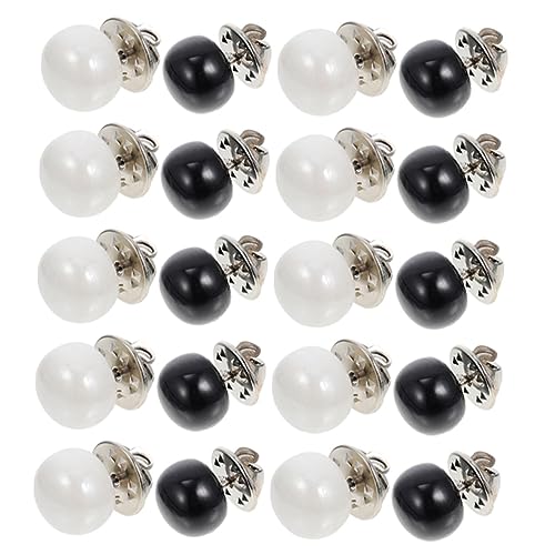 Lurrose 20St Knöpfe ohne Naht druckknopf set Weiße Knöpfe Faux Pearl Knöpfe Kleidung Druckknöpfe keine Nähknöpfe Mikro Einfädler Druckknöpfe aus Legierungsharz Druckknöpfe für Kleidung von Lurrose