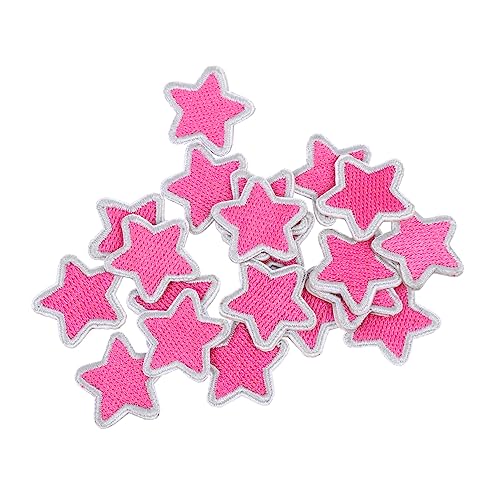 Lurrose 20St Pentagramm-Patch Sternenaufnäher für Kleidung gestickte Applikationen untertischdecke vorhangstangen exquisite Stickereiapplikationen fünfzackige Sternflecken Polyester Rosa von Lurrose