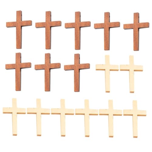 Lurrose 20St kreuzen home decor wohnungseinrichtung Weiße Holzkreuz Leichte Holzkreuz geschenkeidee Mini-Kreuze Kreuze Wanddekoration Holzkreuzanhänger basteln Hängendes DIY-Kreuzornament von Lurrose