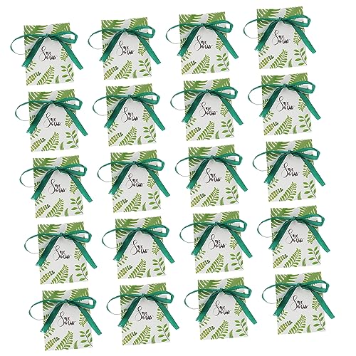 Lurrose 20er Boxen Süßigkeitentasche Goodie Papiertüten Dekorative Schachteln Für Leckereien Romantische Leckerbissen Papierschachteln Hochzeitstasche Die Einkaufstasche Green Band von Lurrose