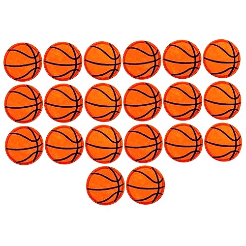 Lurrose 20st Basketball-aufkleber Mini-basketball Flaggenpatches Basketballkleidung Flecken Lustig Logo Kleiner Basketball Gesticktes Abzeichen Flicken Nähen Spiel Orange Polyester von Lurrose