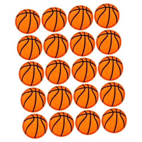 Lurrose 20st Basketball-aufkleber Mini-basketball Gestickte Aufnäher Basketball-stickapplikation Basketball-patch Flicken Nähen Gesticktes Abzeichen Spiel Basketbälle Logo Orange Polyester von Lurrose