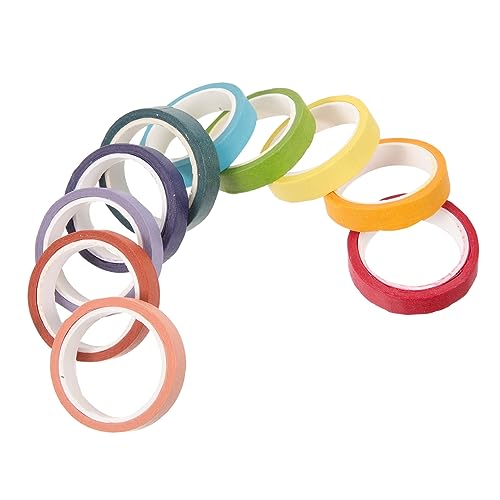 Lurrose 20st Klebeetikett Aufkleber Süßes Washi-tape Dekoratives Washi-tape Scrapbook-klebeband Scrapbooking-klebeband Selber Machen Einfarbiges Abdeckband in Regenbogenfarben von Lurrose