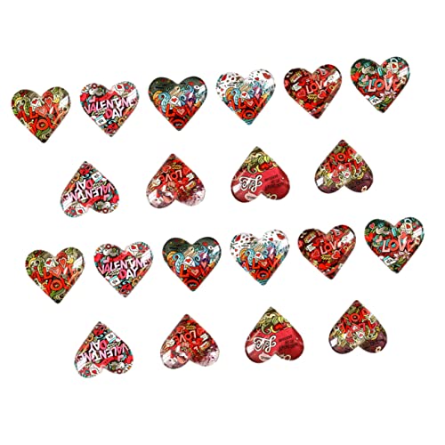 Lurrose 20st Kristallglas-patch Herz Schmuck Dekorativer Aufnäher Diy-patch- Charme-cabochons Schmuck-patch- Puffherztasche Schmuckzubehör Patch-zubehör Herzförmig K5 Glas von Lurrose