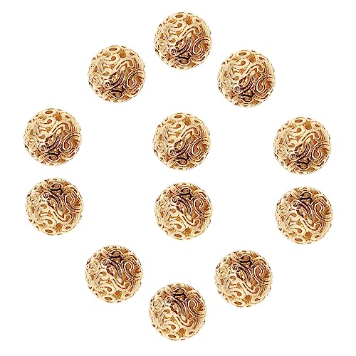 Lurrose 20st Perlen Schmuckperle Schlüsselanhänger Perle Handgefertigte Perle Schmuckhandwerk Für Kinder Perle Für Diy Kinderarmband Schmuck Für Kinder Bastelperle Lose Perle Golden Kupfer von Lurrose