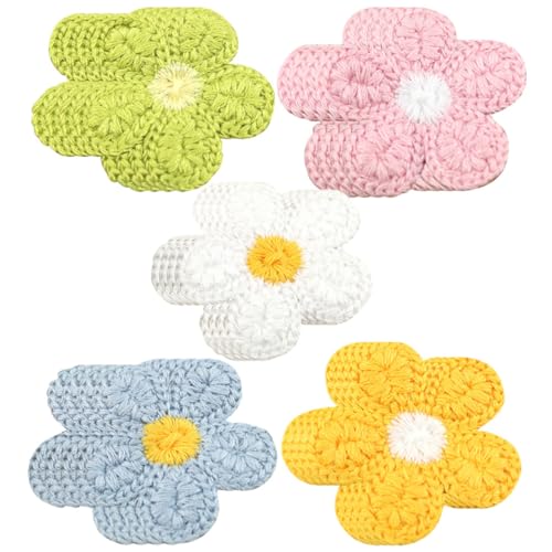 Lurrose 20st Stoffaufkleber Mit Fünf Blütenblättern Applikationen Für Bekleidung Patch Kleidungsflicken Mini-applikation Stoffflicken Für Kleidung Flecken Kleiderflicken Polyester von Lurrose