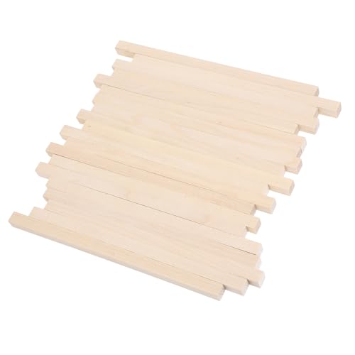 Lurrose 20st Vierkantstab Aus Massivem Holz Holzstäbchen Selber Machen Quadratische Holzstäbchen Quadratische Dübelstangen Unfertige Gerade Dübelstange Dübel Zum Basteln Holzdübel Beige von Lurrose