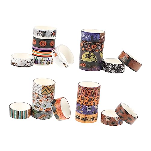 Lurrose 24 Rollen Halloween-Washi-Tape Glitzeraufkleber für Kinder DIY-Bänder Halloween-Bastelbedarf halloween washi tape geschenkband halloween Notizbuchbänder Halloween- Papier von Lurrose