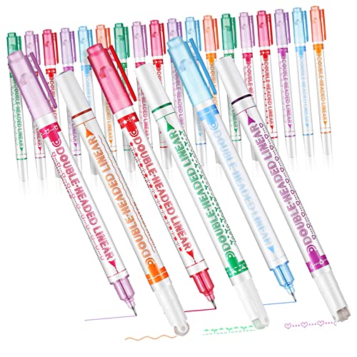 Lurrose 24 Stk Doppelseitiger Textmarker Marker Machen Flair Stifte Für Papier Textmarker-kit Ästhetischer Textmarker Kurven-textmarker Textmarker in Verschiedenen Farben Doppelt Plastik von Lurrose