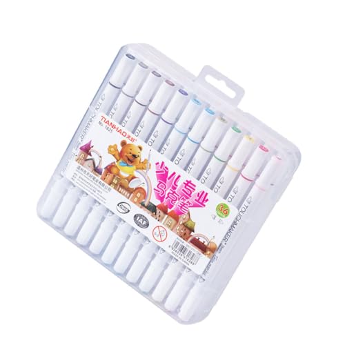 Lurrose 24 Stk Dual-End-Marker für kindergeschenke schulsachen adventsgeschenke schulzeug Schreibwaren schulmaterial Farbmarker Markierungsstift Farbstift malen von Lurrose