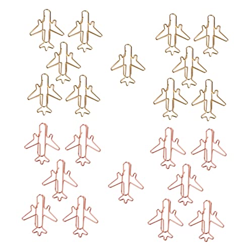 Lurrose 24 Stück Büroklammern Mini Lesezeichenklammern In Flugzeugform Büroklammern Miniklammern Flugzeug Büroklammern Papiernadeln Büro Lesezeichenklammern Flugzeugklammern von Lurrose