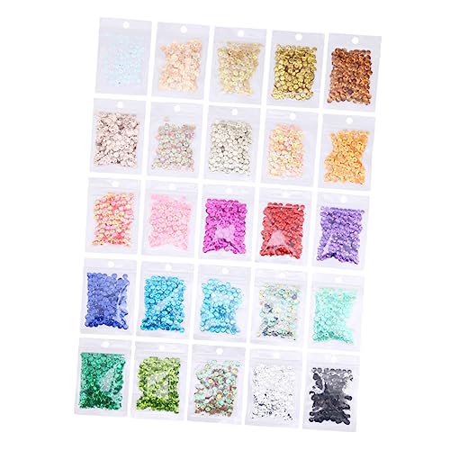 Lurrose 25 Packungen DIY-Schmuck pailletten bastelutensilien dekoringe die festu ziernieten juweli decor gemüseausstecher festoon Bekleidungsmaterial Amblyopie-Training perforierte Perlen von Lurrose