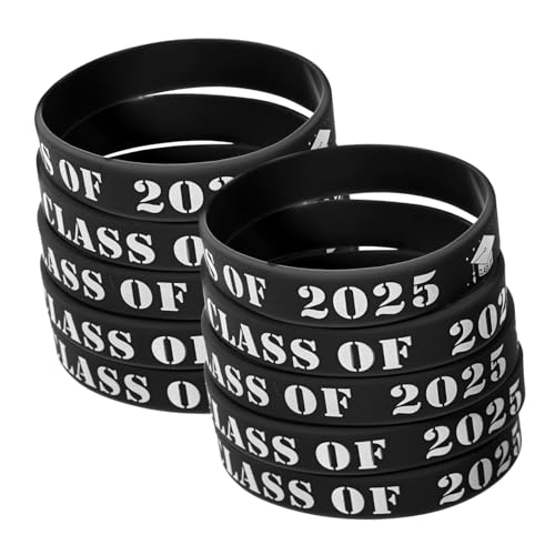 Lurrose 25 Stück 2025 Armbänder für die Abschlussfeier Abschlussarmband Tragbare Armbänder Abschlussparty Armbänder Silikon Armbänder für Abschlussfeiern Armbänder aus Silikon Partyzubehör von Lurrose