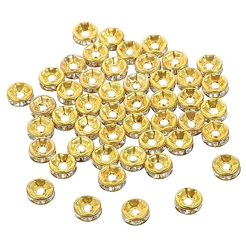 Lurrose 250 Stück Abstandsperlen Perlen-kits Schmuck Spacer Charms Perlen Für Die Herstellung Von Armbändern Edelsteinperlen Farbige Perlen Anhänger Biegeringe Runde Biegeringe Glas Golden von Lurrose