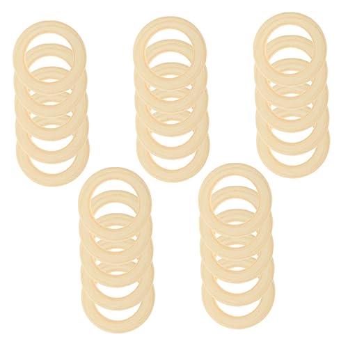 Lurrose 25St handgefertigter Holzring Stickrahmen Kit zur Schmuckherstellung Makramee-Zubehör bastelkasten bastel materialien Holzringe zum Selbermachen unlackierter Holzring hölzern Beige von Lurrose