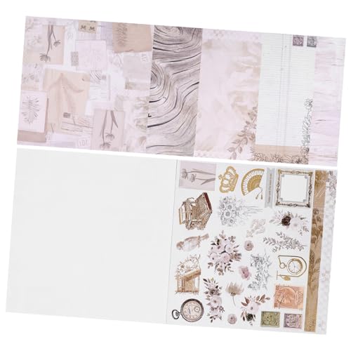 Lurrose 26 Blätter Vintage-Scrapbook-Papier Lieferungen Buchaufkleber Sammelalbum liefert Journaling-Zubehör Scrapbook-Materialien DIY Material Papier Papierhandwerk Bastelmaterial Papier von Lurrose