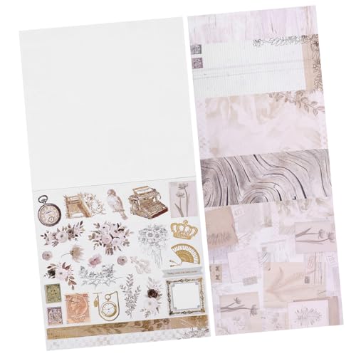 Lurrose 26 Blätter Vintage-Scrapbook-Papier Scarpbooking Abdeckpapier Wickelband Sammelalbum Fotoecken für Scrapbook Papier für DIY Zeitschriftenpapier Sammelmaterial Papier Papierhandwerk von Lurrose