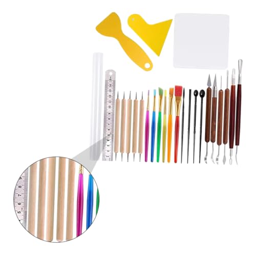 Lurrose 26 Stk Schnitzmesser aus Ton Töpferwerkzeuge Werkzeugsatz zum Schnitzen von Töpferwaren Werkzeug aus clay tools sculpting tools DIY-Bildhauerset gravur werkzeugsatz Klebestift von Lurrose