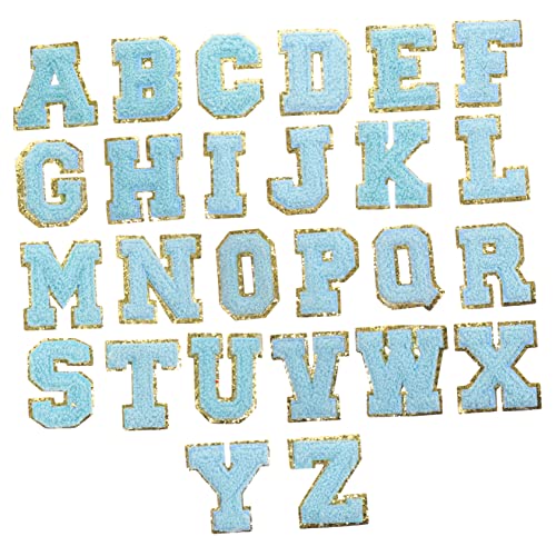 Lurrose 26St Stoffaufkleber mit englischem Alphabet Rückenaufnäher Dekor Fleckendekor für Zuhause packetbandrollen aufbügler buchstaben Gestickte Aufnäher für Kleidungsstücke Polyester von Lurrose