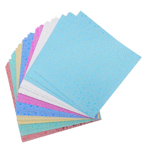 Lurrose 28st Farbiges Glitzerpapier Strukturiertes Bastelpapier Schillerndes Papier Sammelalbum Liefert Kami-papier Origami-papier-kit Glitzerndes Papier Farbiges Kartonpapier Farbkarton von Lurrose