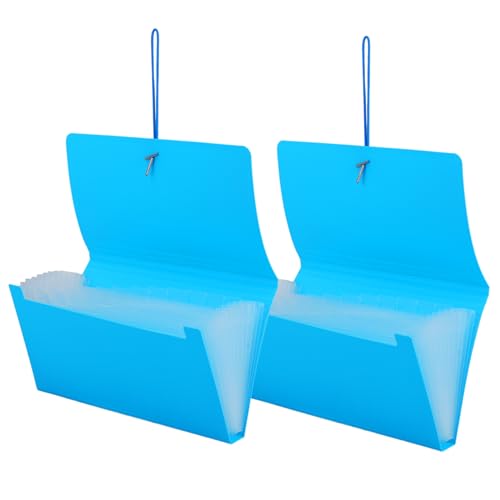 Lurrose 2St Mappe aufbewahrungsdose storage boxes schnell hefter office zubehör aufbewahrungsbox für regal Deckel Dokumentenorganisator Bindemittel Halter Dateiorganisator pp-Material Blue von Lurrose