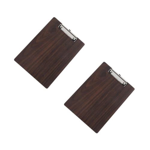 Lurrose 2St Zwischenablage Holz Clipboard Zeichenbrett Scherbrettklammern zum Basteln Brettklammern für Baubedarf Künstler-Klemmbrett Skizzieren von Vorräten Holz und Edelstahl Coffee von Lurrose