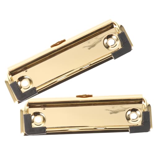 Lurrose 2St klemmbrett halterung büroklammern metallclips metall metallschelle Kabel Heftklammern groß Verschluss Krawatten Chip montierbare Clipboard-Clips Profilclips Abs Golden von Lurrose